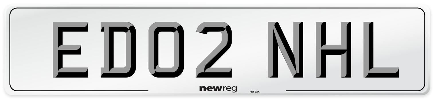 ED02 NHL Number Plate from New Reg